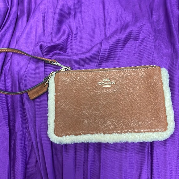 NWT COACH TAN Leather With Shearling - Picture 1 of 9